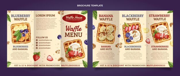 Free vector watercolor food brochure