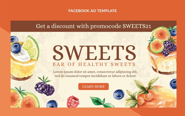 Watercolor food facebook ad