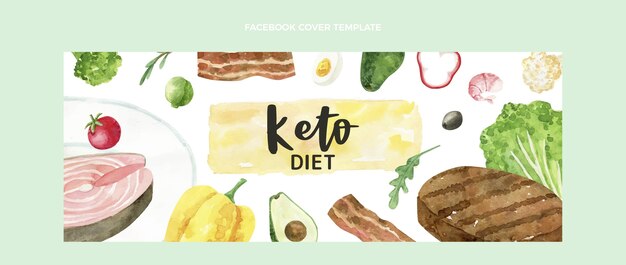 Watercolor food facebook cover