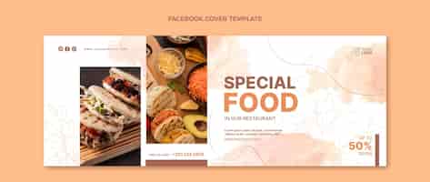 Free vector watercolor food facebook cover