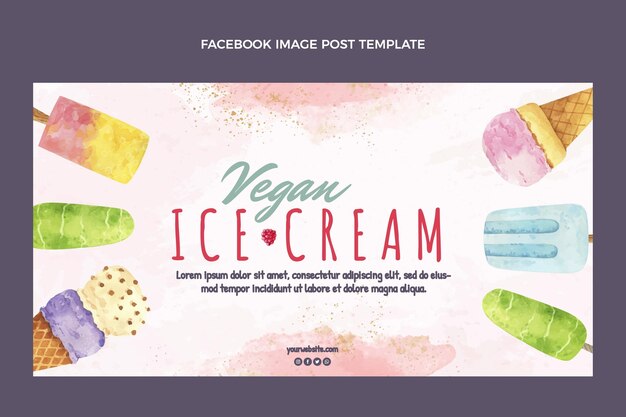 水彩画の食べ物のFacebookの投稿