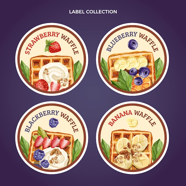 Watercolor food labels and badges