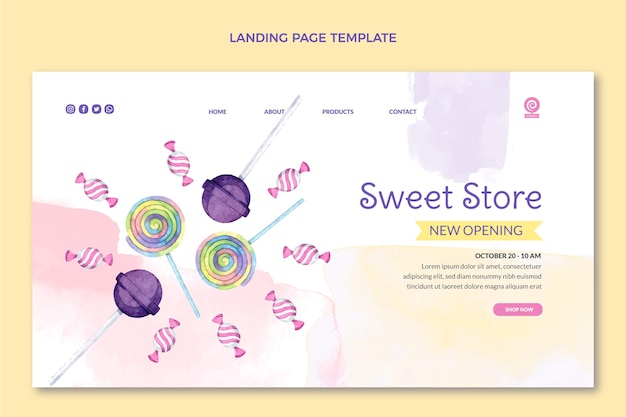 Free vector watercolor food landing page