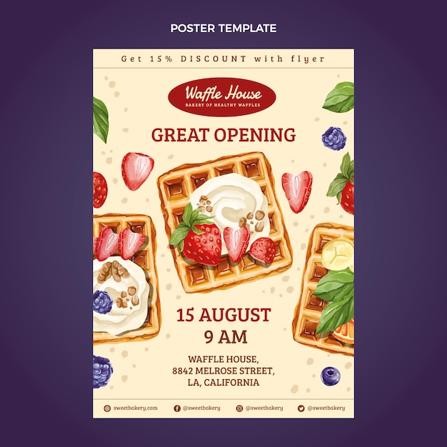 Free vector watercolor food poster