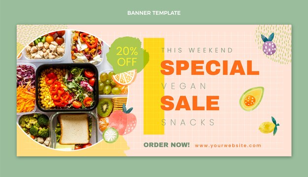 watercolor food sale background