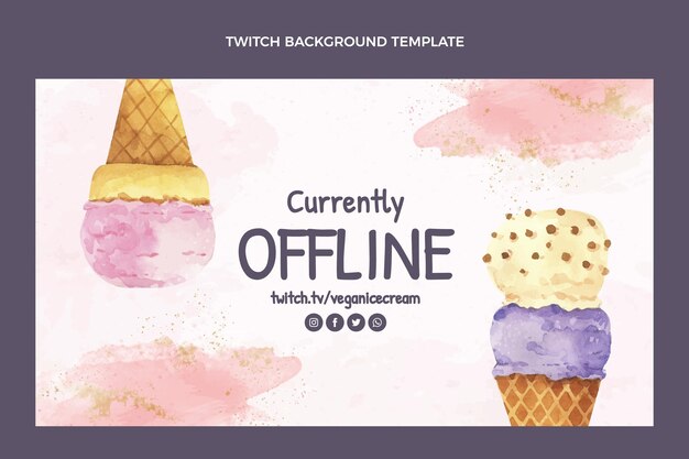 Free Vector watercolor food twitch background