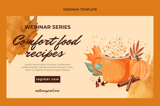 Free vector watercolor food webinar template