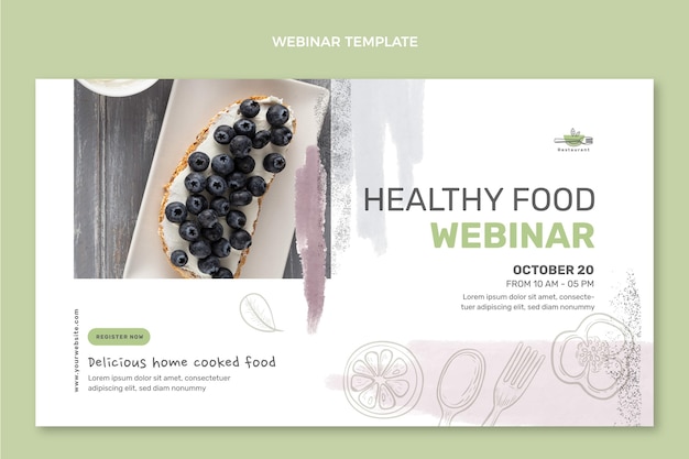 Free vector watercolor food webinar