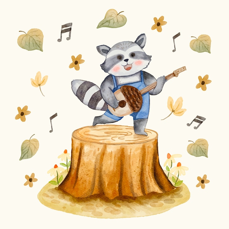Free Vector watercolor forest animals illustration