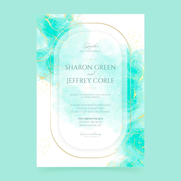 Free vector watercolor formal wedding invitations