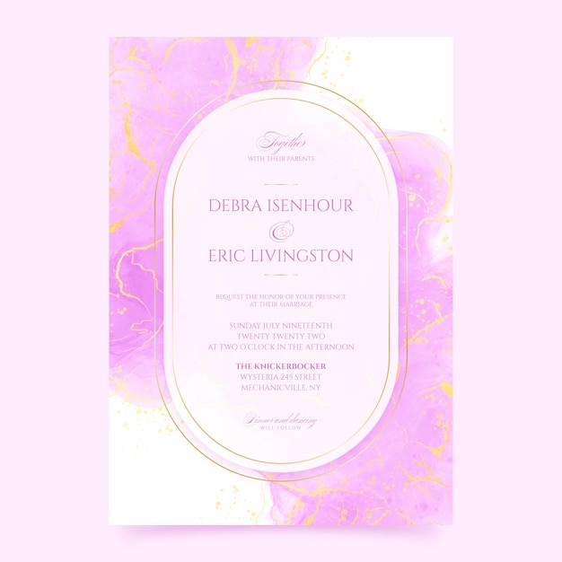 Watercolor formal wedding invitations