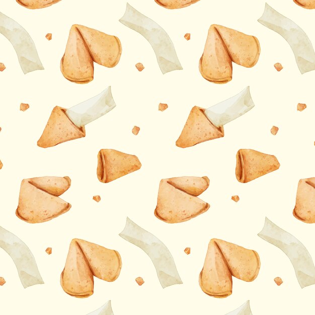 Watercolor fortune cookie pattern