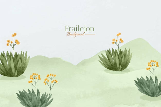 무료 벡터 수채화 frailejon 식물 배경