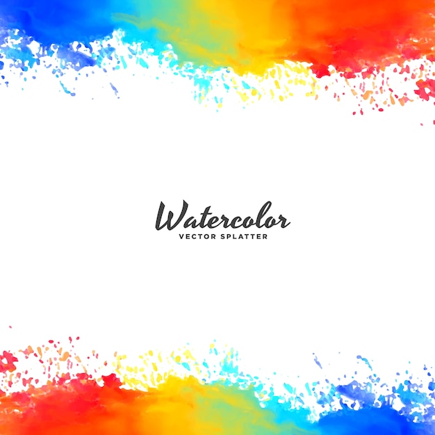 Watercolor frame background in bright colors