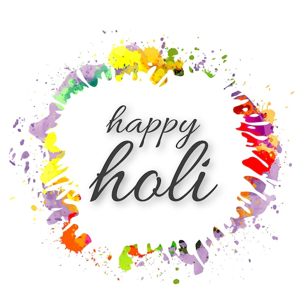 Free vector watercolor frame for holi festival