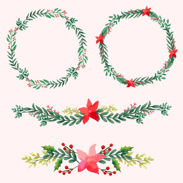 watercolor frame template for christmas season celebration