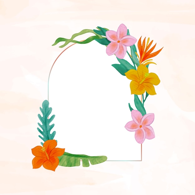 Watercolor frame template for summertime