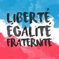 Free vector watercolor french flag with slogan