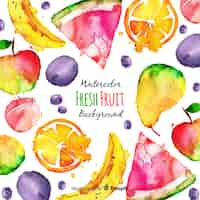 Free vector watercolor fresh fruit background