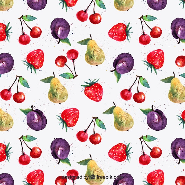 Бесплатное векторное изображение Акварель фрукты шаблон
