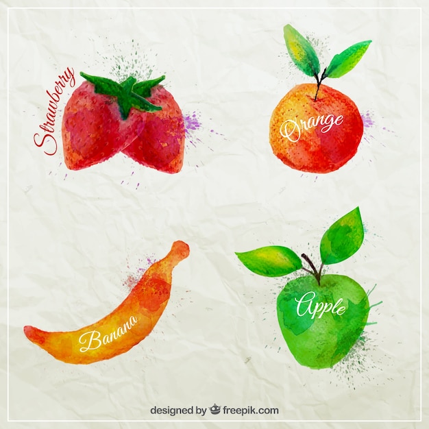 Watercolor fruits