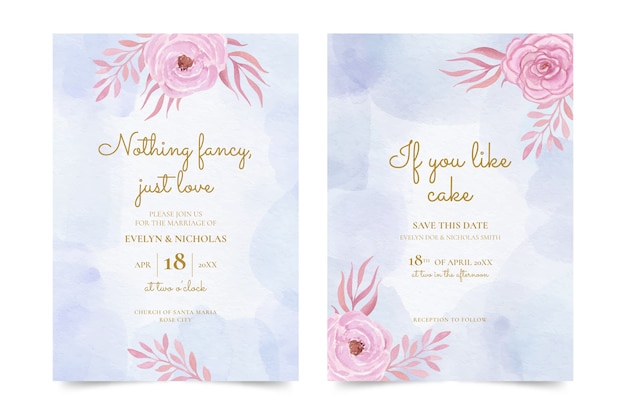 Watercolor funny wedding invitations