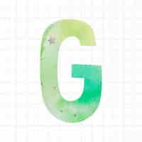Free vector watercolor g font lettering vector