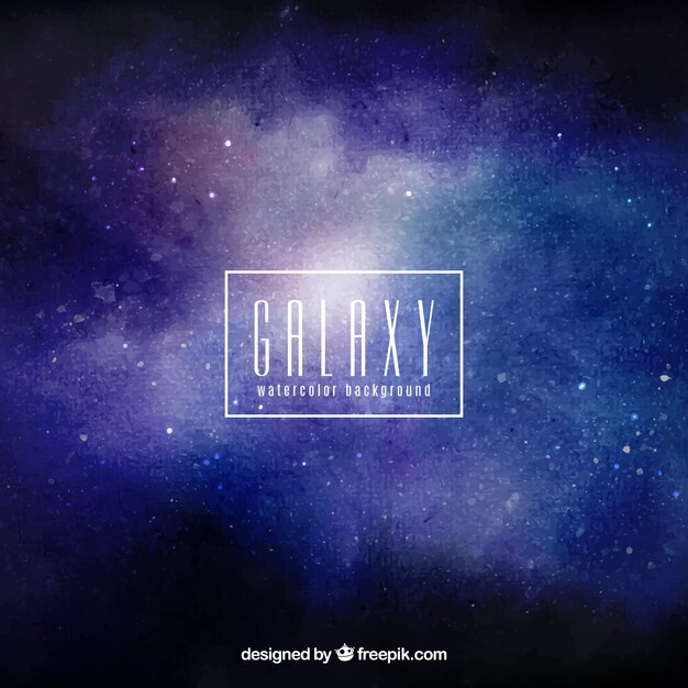 Watercolor galaxy background and stars