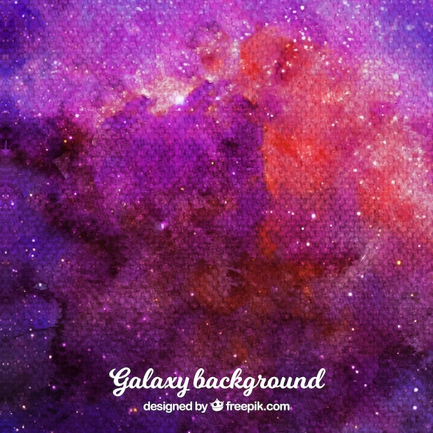 Free vector watercolor galaxy background with reddish tones