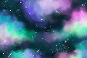 Free vector watercolor galaxy background