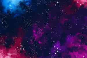 Free vector watercolor galaxy colorful background