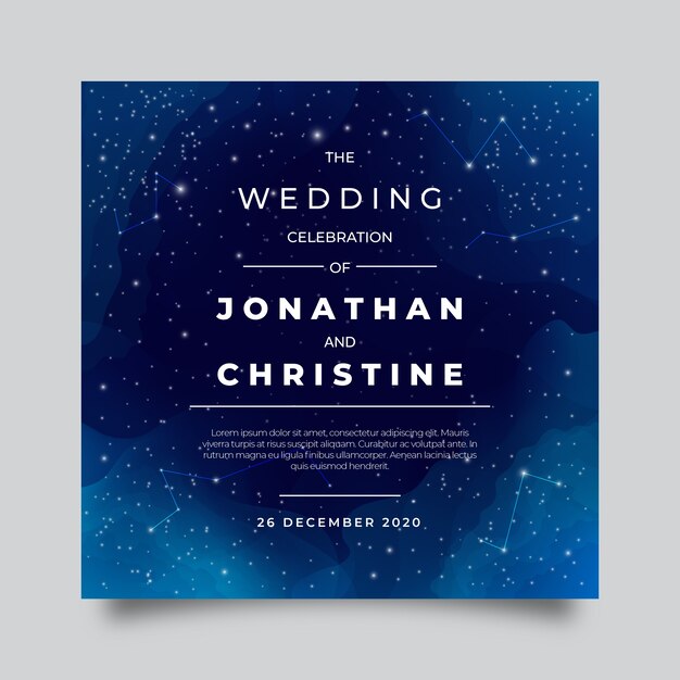 Watercolor galaxy wedding invitation