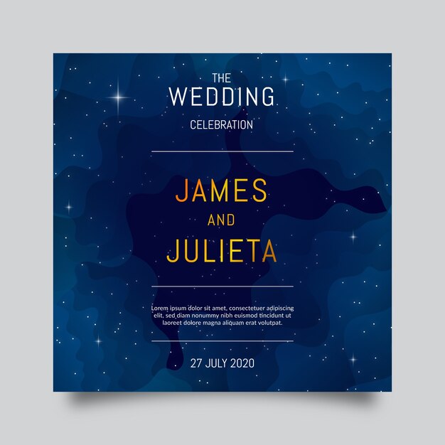 Watercolor galaxy wedding invitation