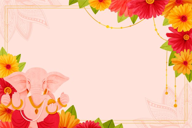 Watercolor ganesh chaturthi background