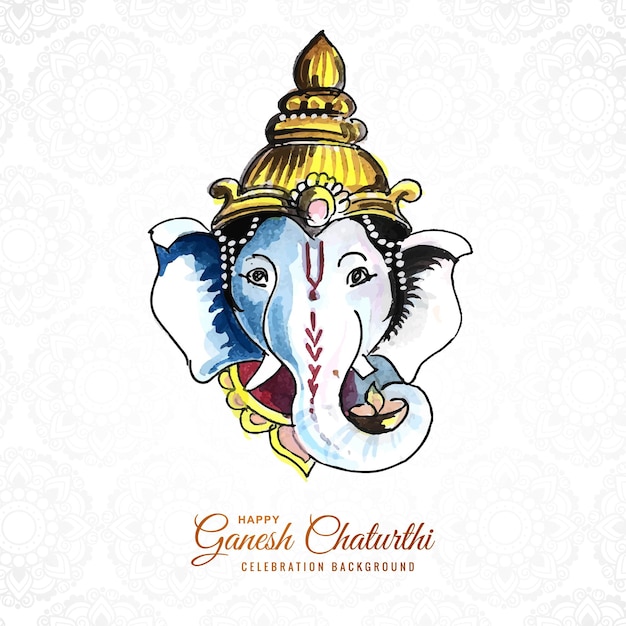 수채화 ganesh chaturthi 카드 개념 배경