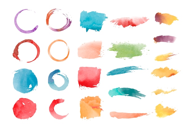 Free vector watercolor geometric shapes vector set