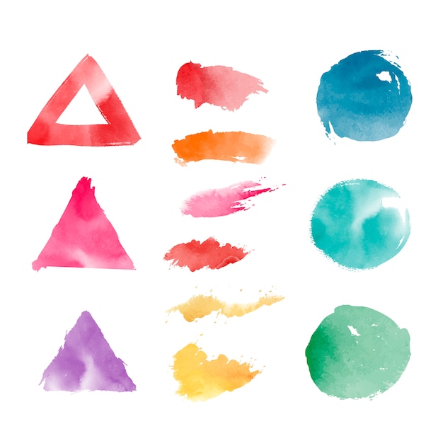 Free vector watercolor geometric shapes vector set