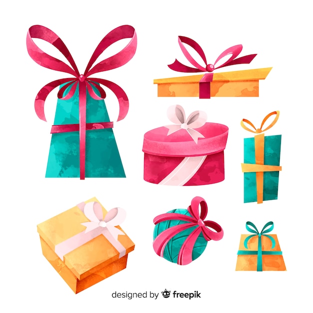 Free vector watercolor gift collection