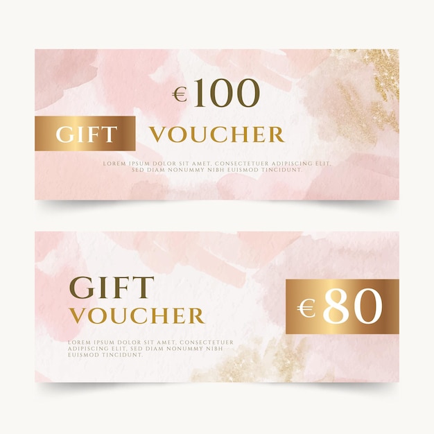 Free vector watercolor gift voucher banners