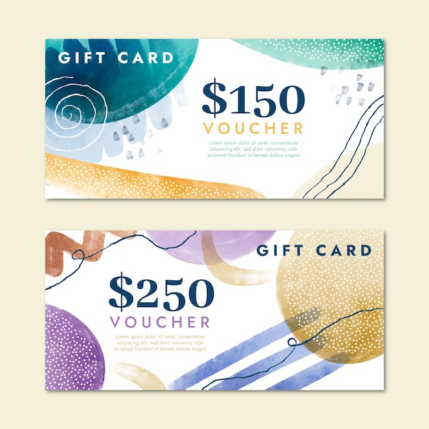 Free vector watercolor gift voucher template