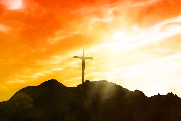 Watercolor good friday illustration