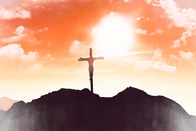 Watercolor good friday illustration