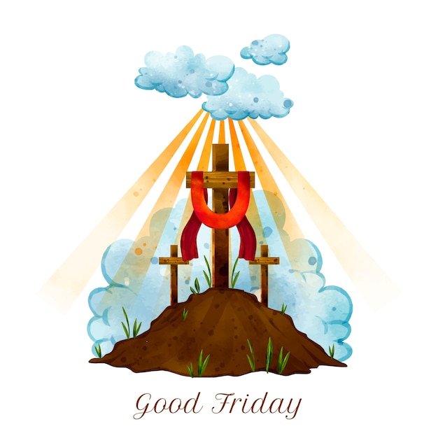 Free vector watercolor good friday illustration