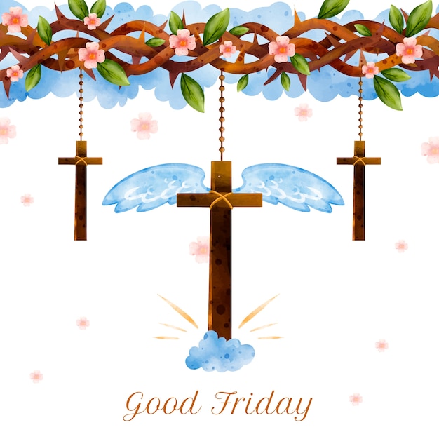 Free vector watercolor good friday illustration