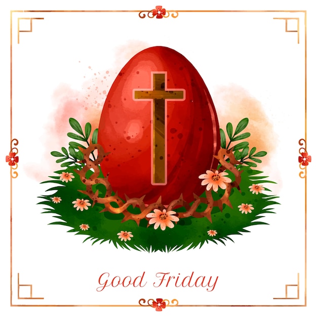 Watercolor good friday illustration