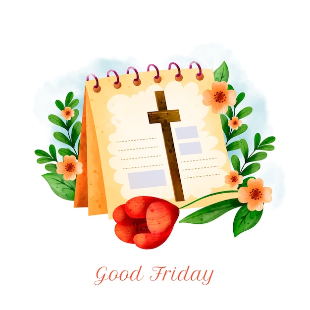 Free vector watercolor good friday illustration