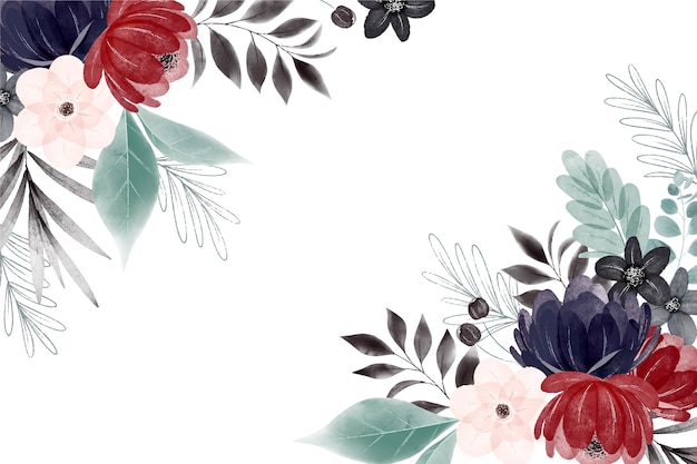 Watercolor gothic floral background