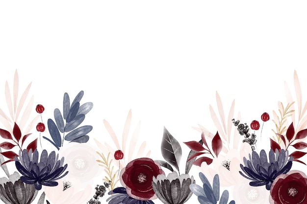 Watercolor gothic floral background