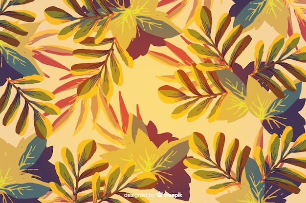 Free vector watercolor gradient autumn leaves background