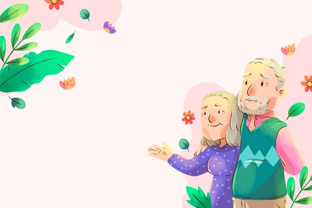Free Vector watercolor grandparents day background